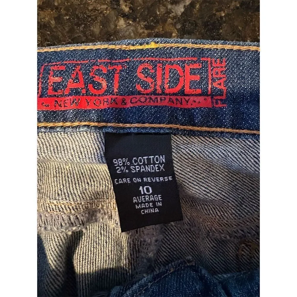 New York & Company Women's Flared Denim Jeans Size 10 Blue - Picture 7 of 8